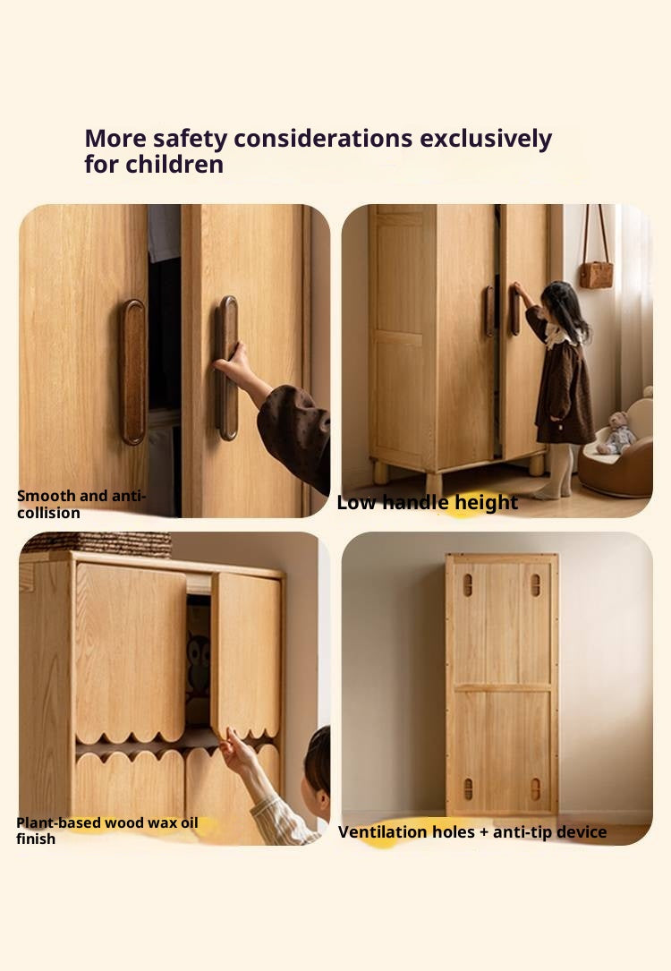 Oak Solid Wood Original Wood Style Children's Wardrobe