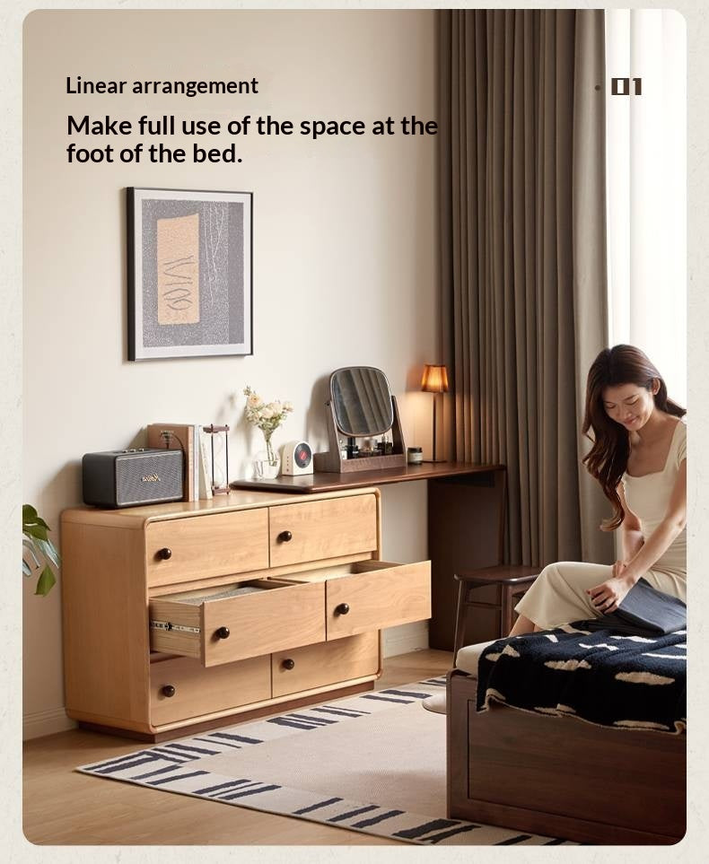 Beech Solid Wood Antique Style Vanity Table