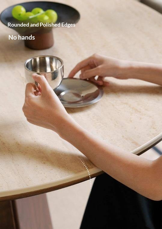 Black Walnut Solid Wood Round Slab Dining Table