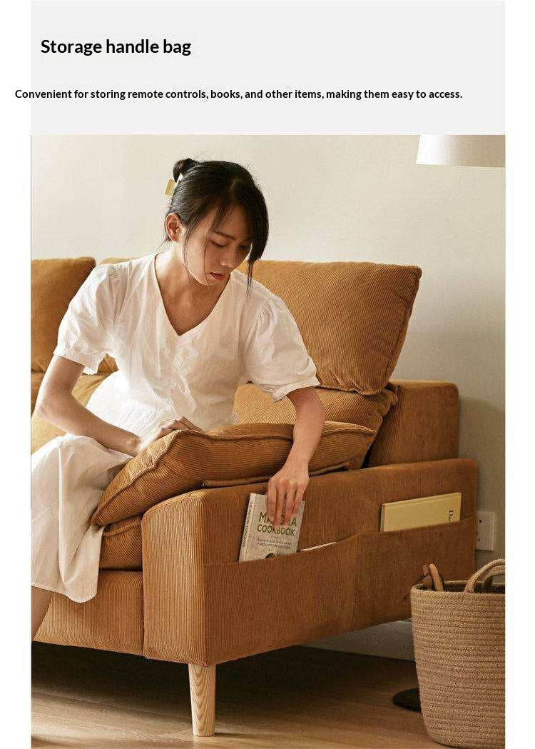 Fabric High Back Straight Sofa Modern