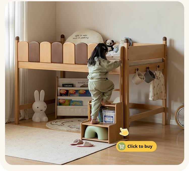 Beech Solid Wood Children's Treehouse Bed Multifunctional Loft Bed