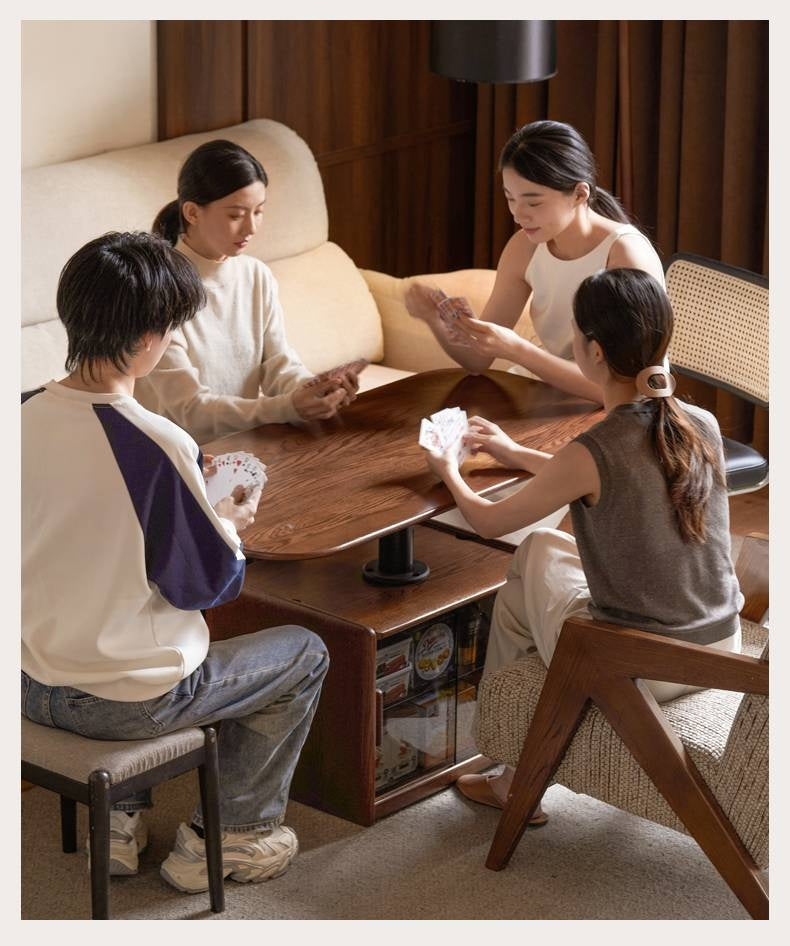 Oak Solid Wood Elevating Lifting Coffee Table