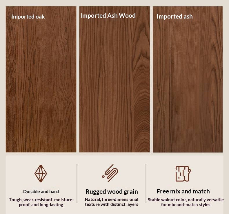 Oak Solid Wood, Solid RubberWood  Modern Style Wardrobe