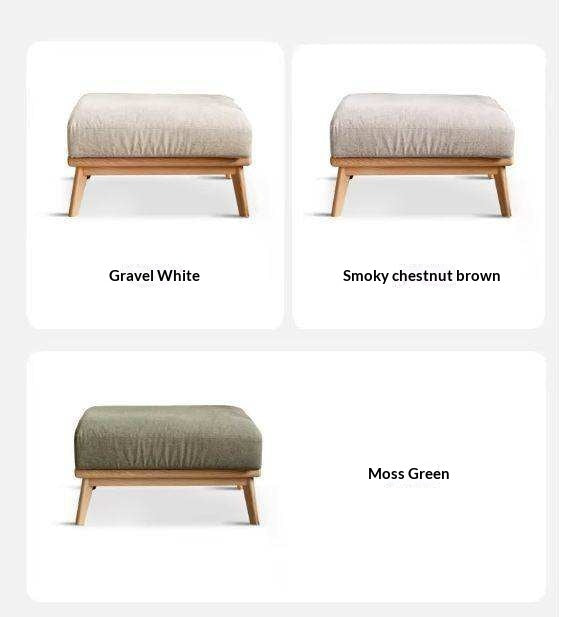 Ash, Oak, Black Walnut Solid Wood  Fabric Footstool