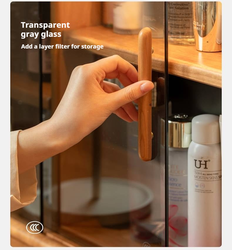 Cherry Solid Wood Retro Skeleton Line Makeup Table