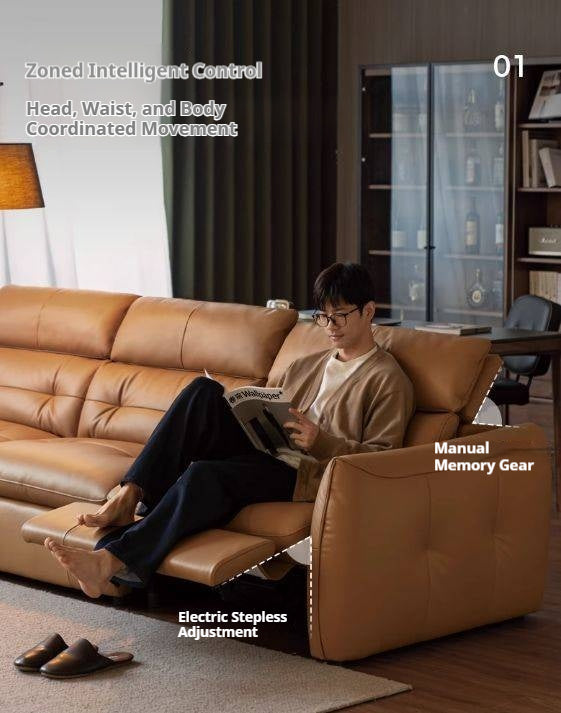 Leather Electric Luxury High Backrest Sofa
