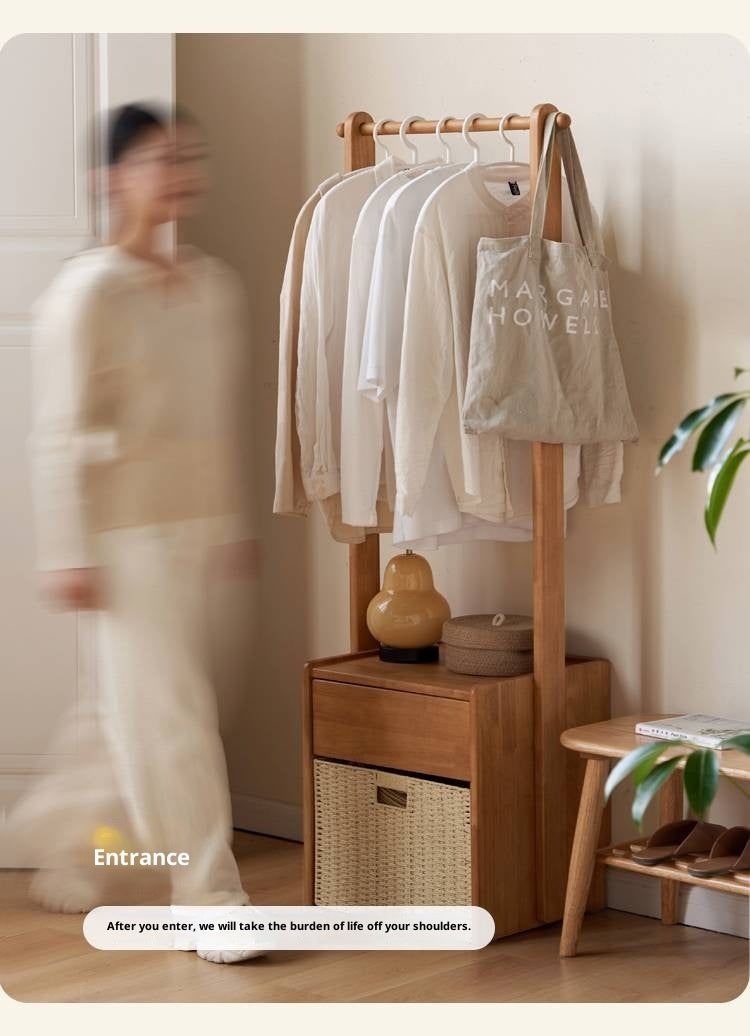 Solid Rubberwood Multifunctional Clothes Rack