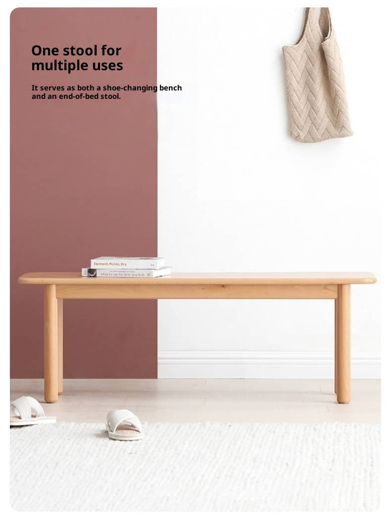 European Beech Wood Modern Long Bench