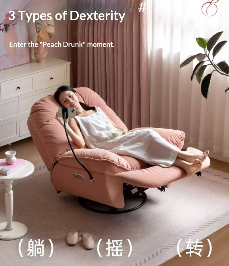 French Vintage Electric Recliner Chair with Cat-Scratch Resistant Fabric