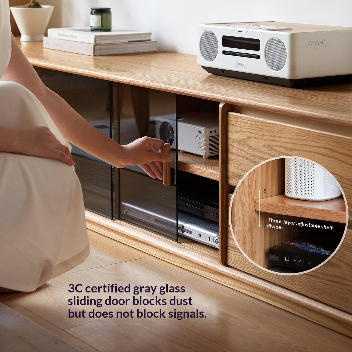 Oak Solid Wood Original Wood Style TV Cabinet