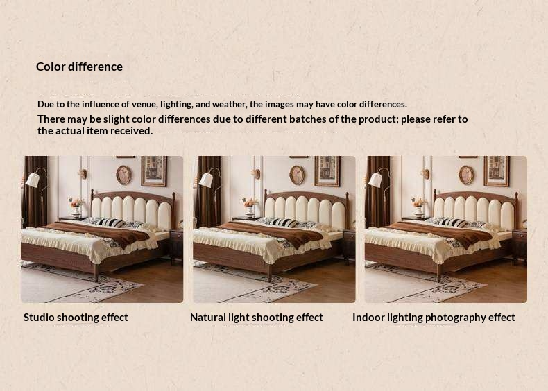 Oak Solid Wood Box Bed with Upholstered Vertical Channel Tufted Arched Headboard