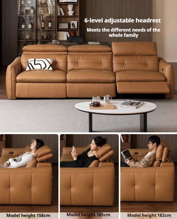 Leather Electric Luxury High Backrest Sofa