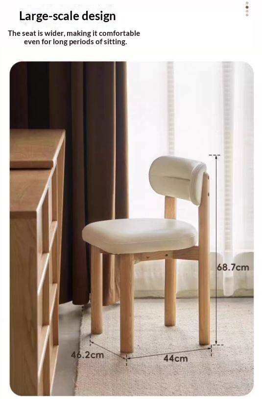 Ash, Red Oak Solid Wood Modern Makeup Stool