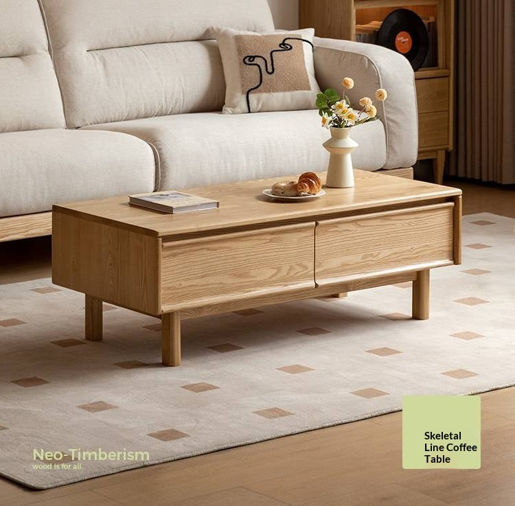 Ash, Oak Solid Wood Solid Wood Coffee Table