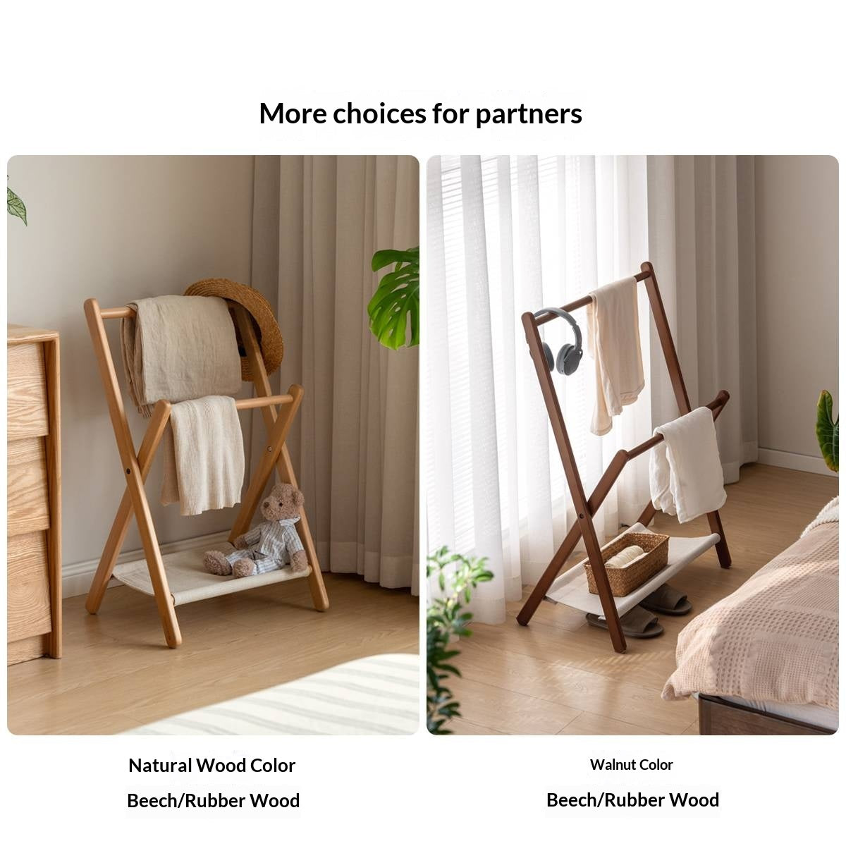 Solid Rubberwood Clothes Hanger