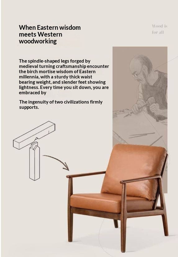 Sandalwood Solid Wood Modern Sofa Chair