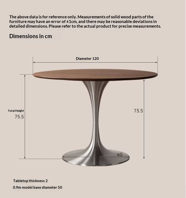 Black Walnut Solid Wood Dining Table Bauhaus Style