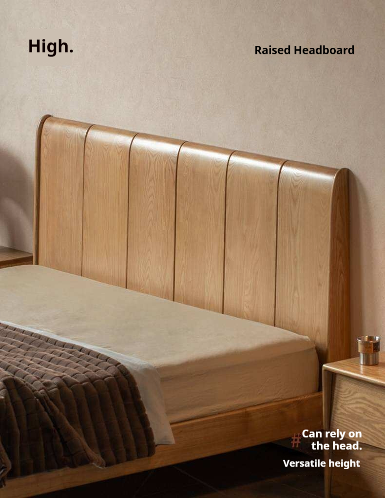 Ash Solid Wood Channel Tufted Platform Bed