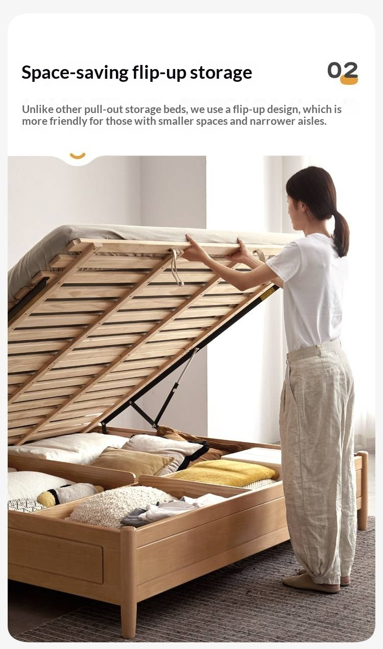 European Beech Solid Wood Multi-Functional Box Bed