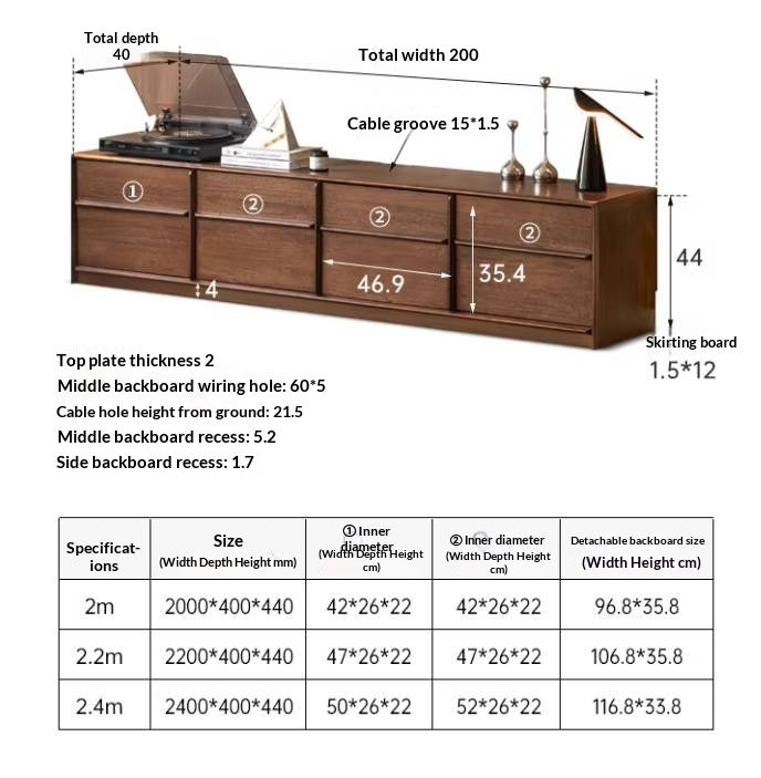Solid Rosewood Modern Simple TV Cabinet