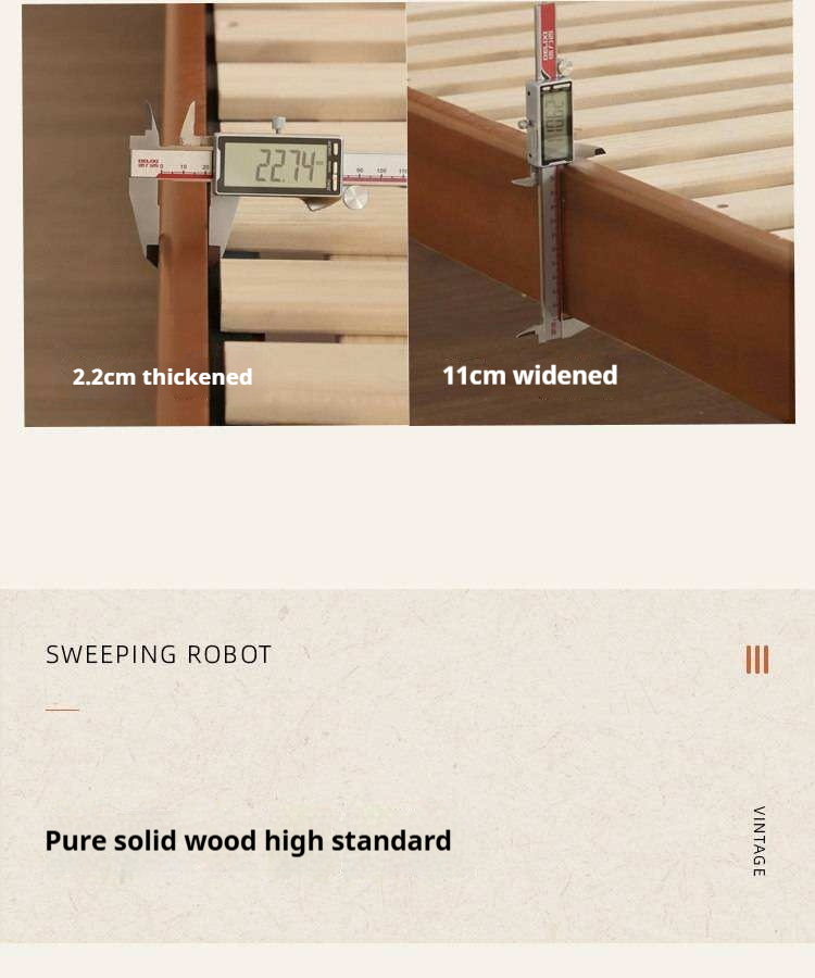 Poplar Solid Wood with High Headboard and Large Board Bed