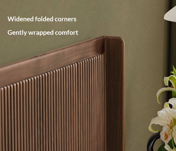 Black Walnut Solid Wood Italian Light Luxury Retro Bed