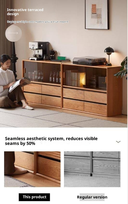 Cherry Solid Wood Floor Standing Bookcase