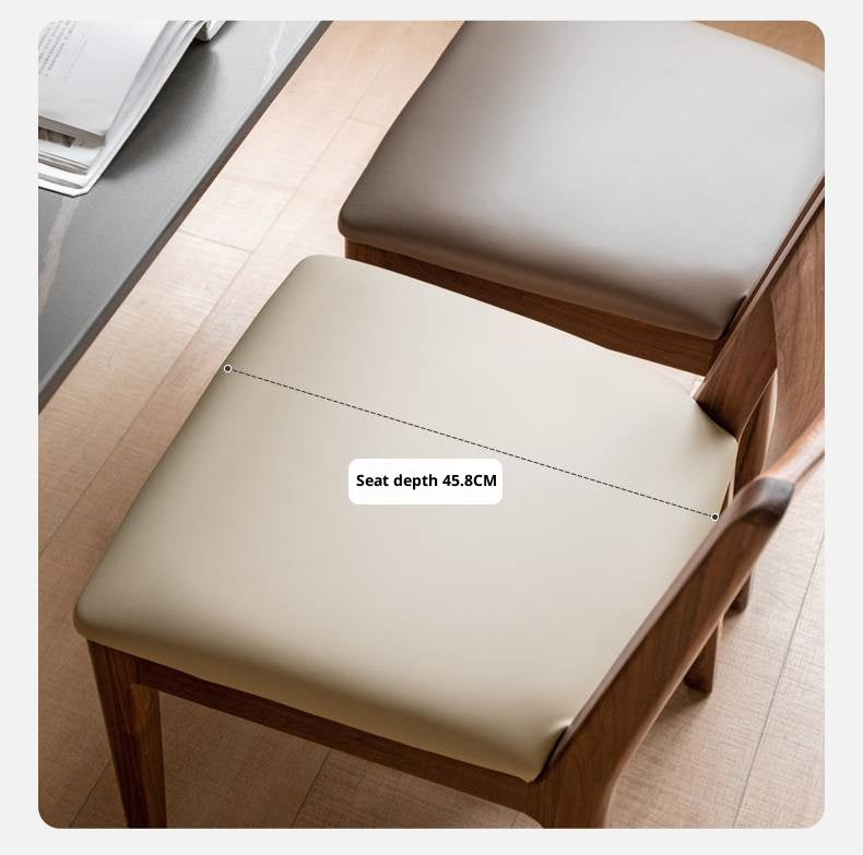 Set 4 pcs Black Walnut, Oak, Solid Rubberwood Dining Soft Chair