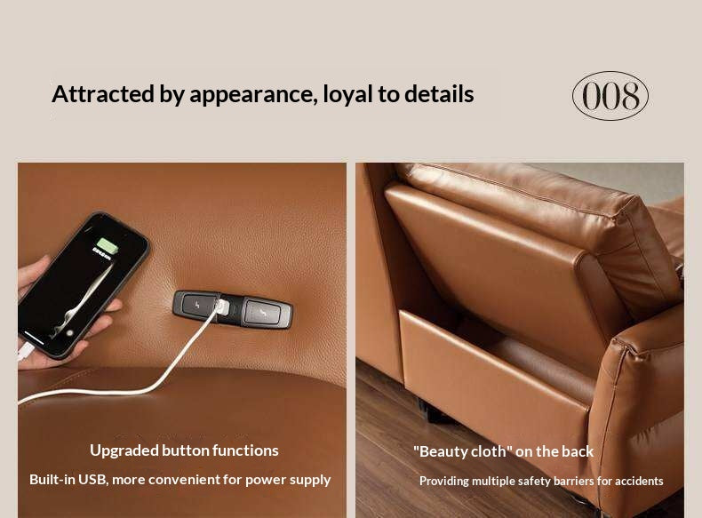 Genuine Leather Electric high back Sofa