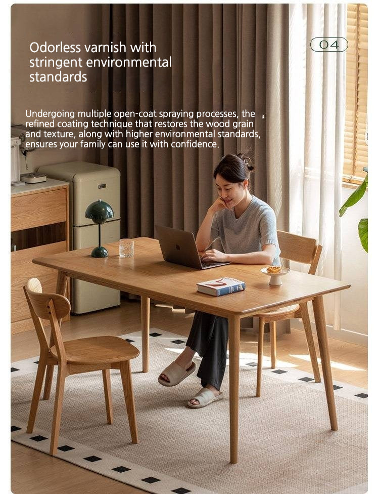 Oak Solid Wood Modern Dining Table