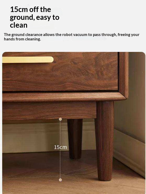 Black Walnut Solid Wood Nightstand.