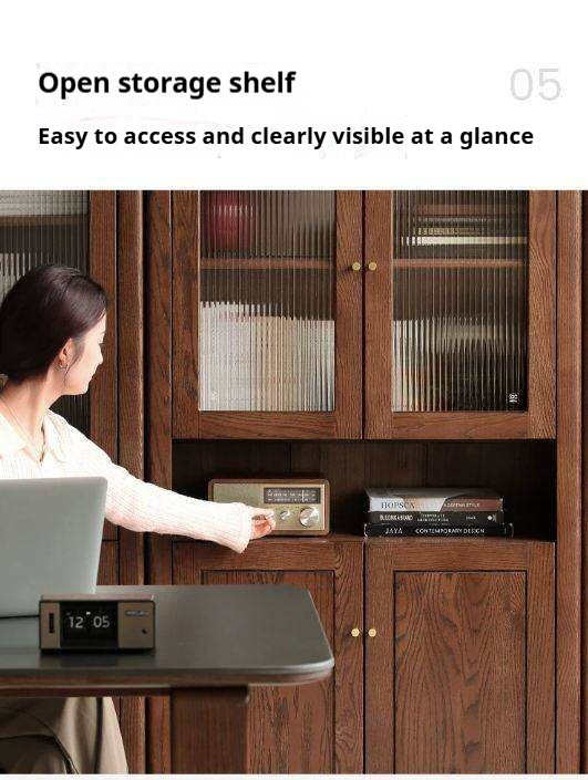 Solid Rubberwood Modern Bookcase