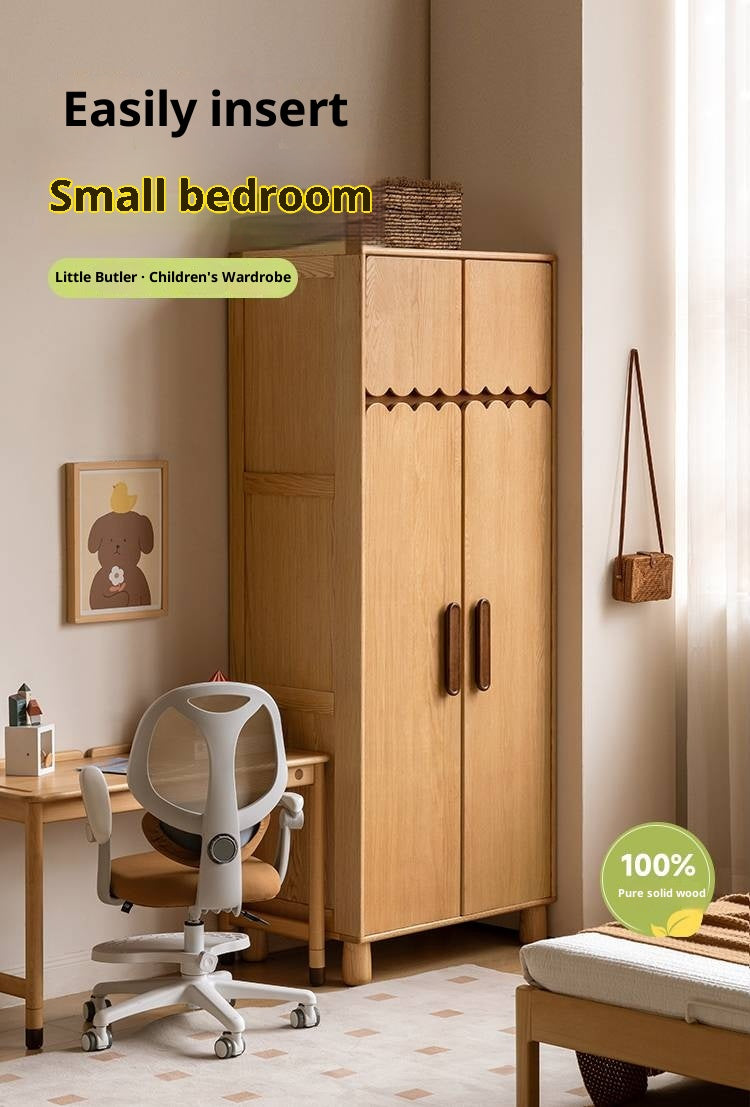 Oak Solid Wood Original Wood Style Children's Wardrobe
