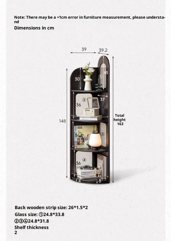 Oak Solid Wood Bauhaus Style Corner Bookshelf