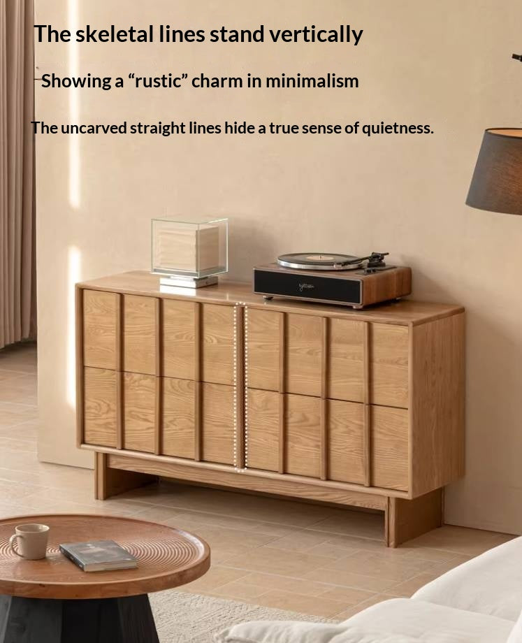 Ash Solid Wood Wabi-sabi Style Four-Drawer Chest