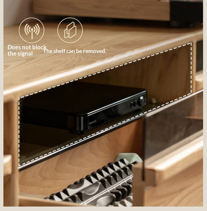 Ash Solid Wood Floor TV Cabinet