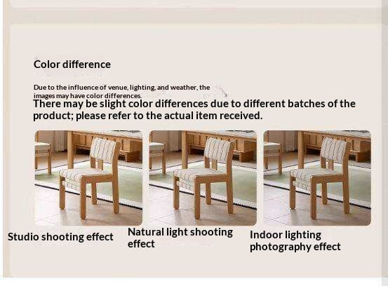 4 pcs Oak Solid Wood Dining Chair with Upholstered Seat, French Style