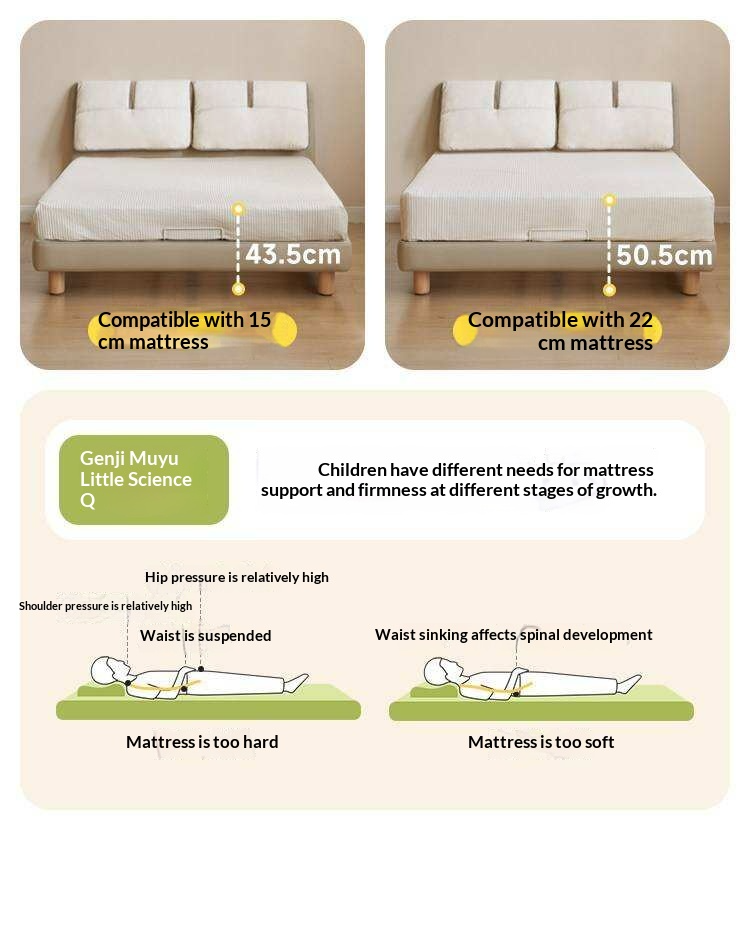 Kids Upholstered Montessori Platform Bed with Removable Washable Cover