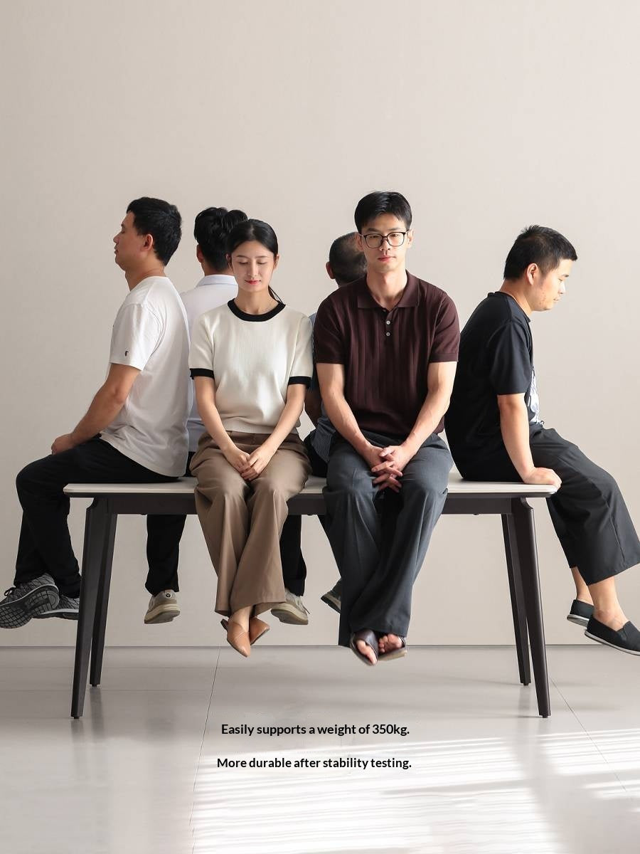 Solid Rubberwood Modern Minimalist Rock Board Dining Table