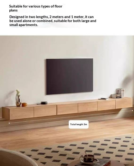 Oak, Tulipwood Solid Wood TV Cabinet with Light
