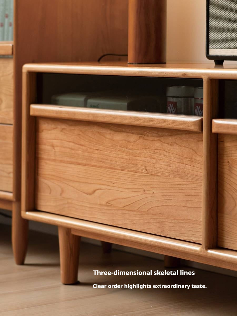 Cherry, Ash Solid Wood TV Cabinet.