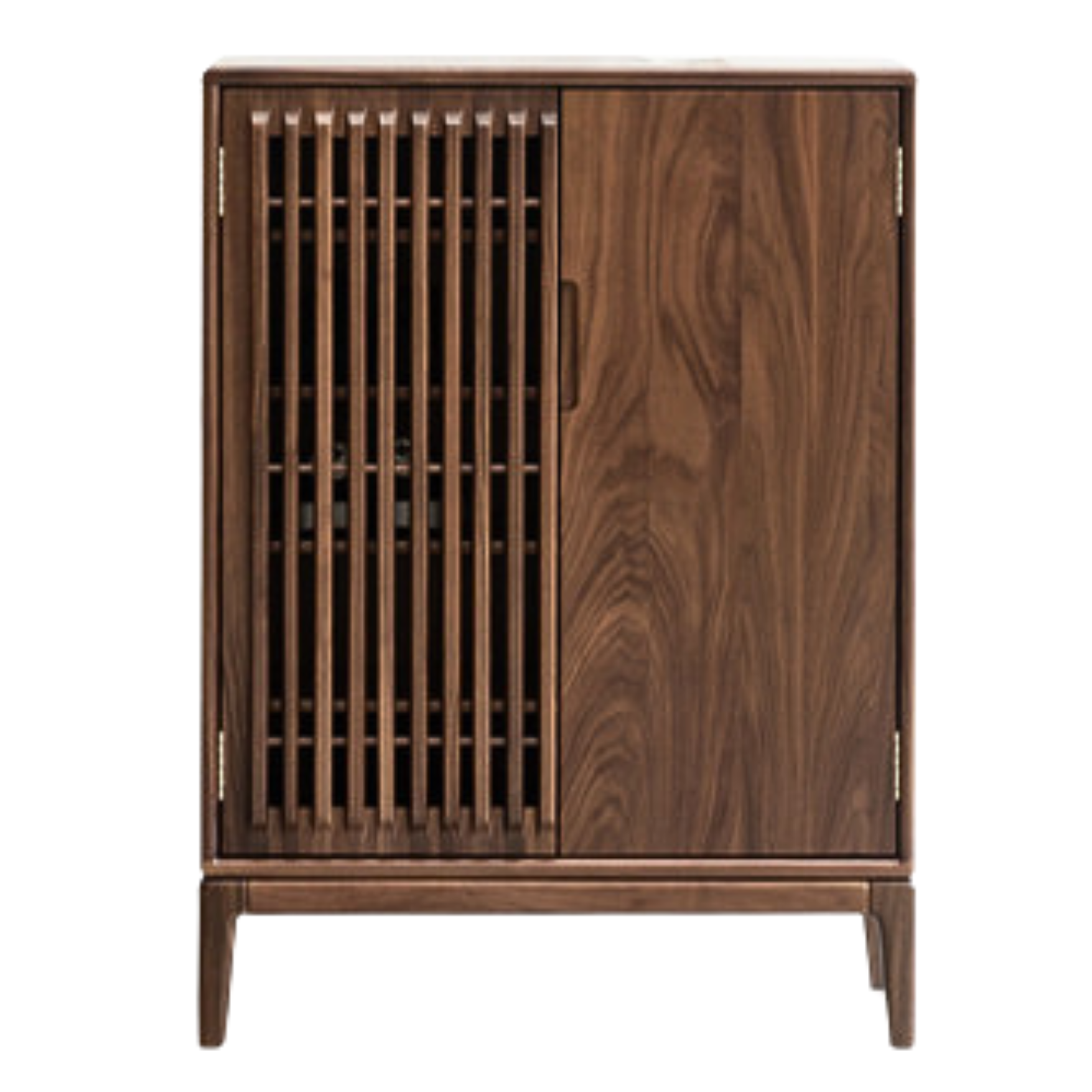 Black walnut, Ash two-door shoe cabinet entrance