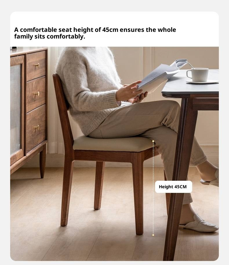 Set 4 pcs Black Walnut, Oak, Solid Rubberwood Dining Soft Chair