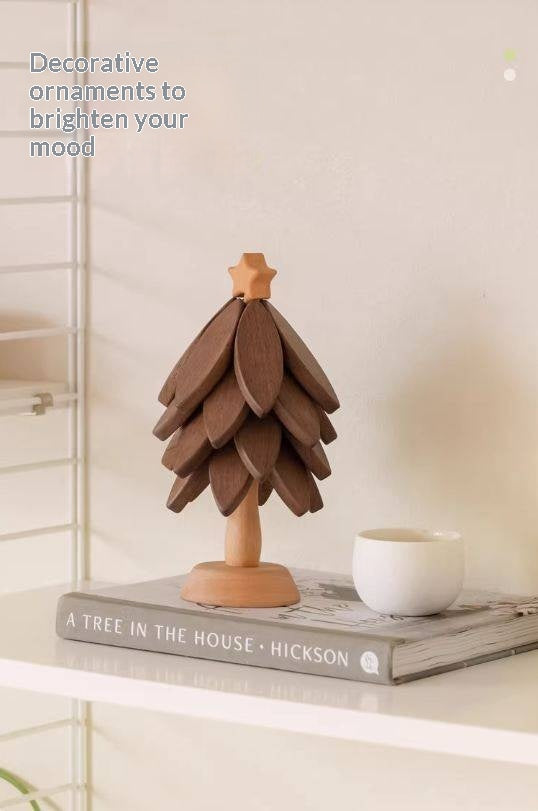 Black Walnut, Beech, Ebony Solid Wood Anti-Scalding Kitchen Mat with Heat Insulation