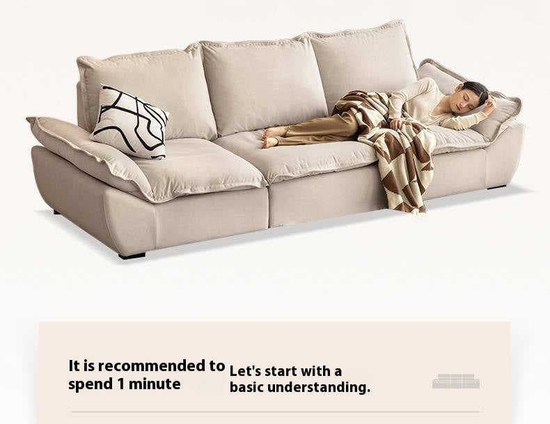 Cream Style Fabric Sofa with Pet-Friendly Scratch-Resistant Fabric, Fully Removable and Washable Design