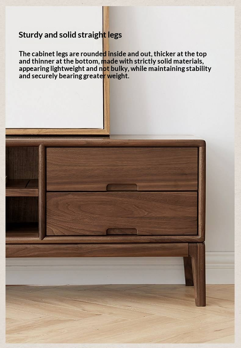 Ash, Black Walnut Solid Wood Modern Simple TV Cabinet