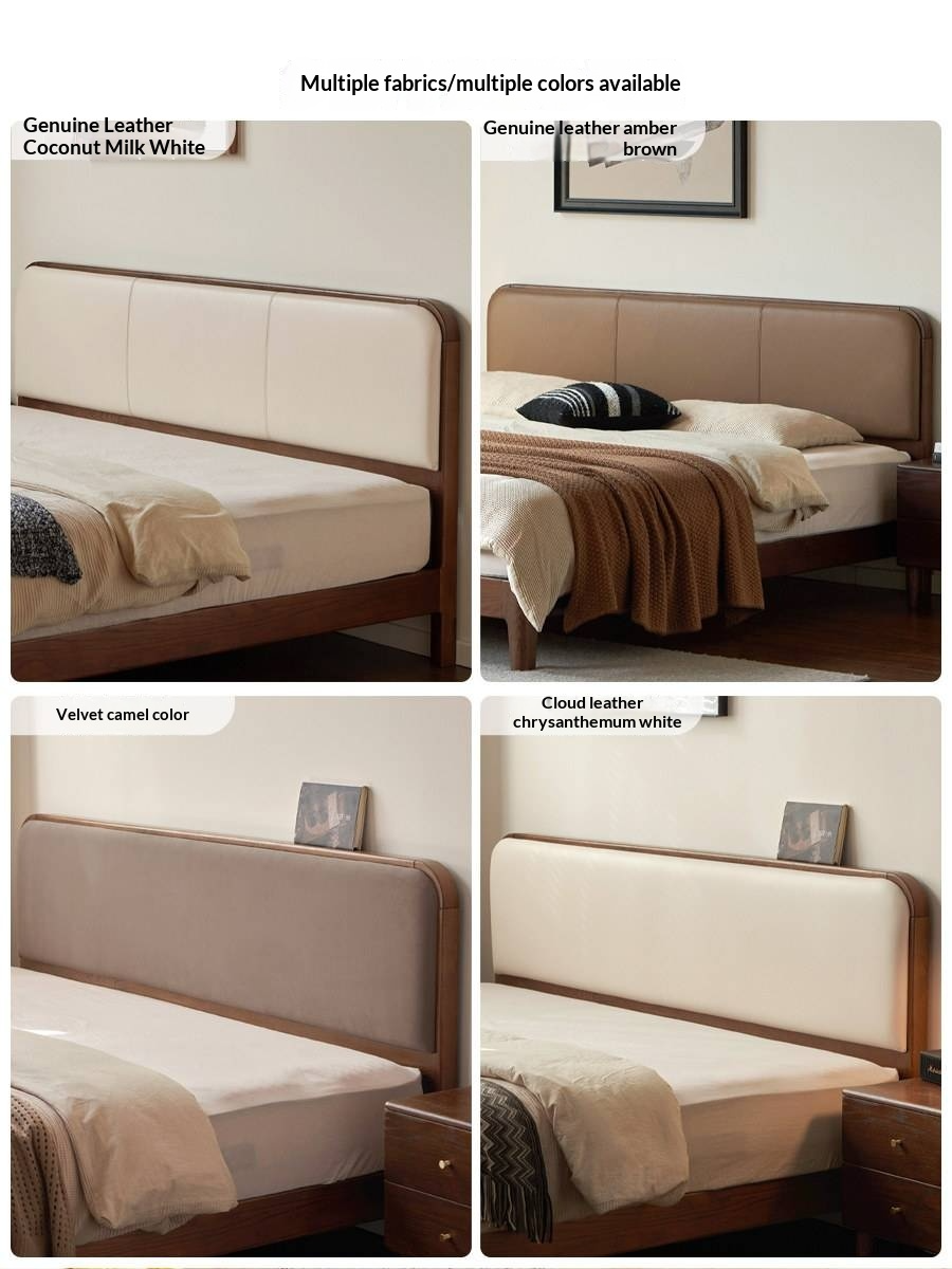 Oak,Rubber Wood Solid Wood Bed Technology Fabric