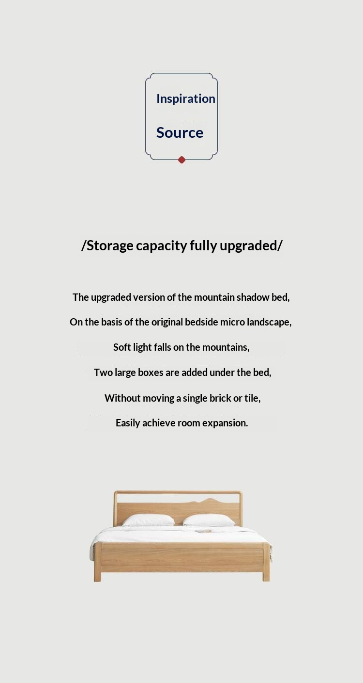 Ash Solid Wood Box Bed Modern Simple