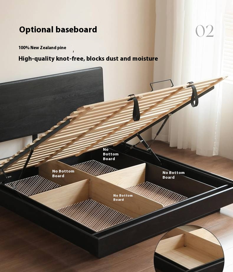 Ash Solid Wood Modern Simple Suspended Multifunctional Box Bed