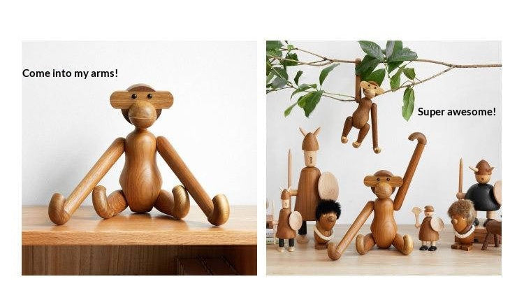 Black Walnut Solid Wood Nordic Style Animal Figurines for Wall Hanging
